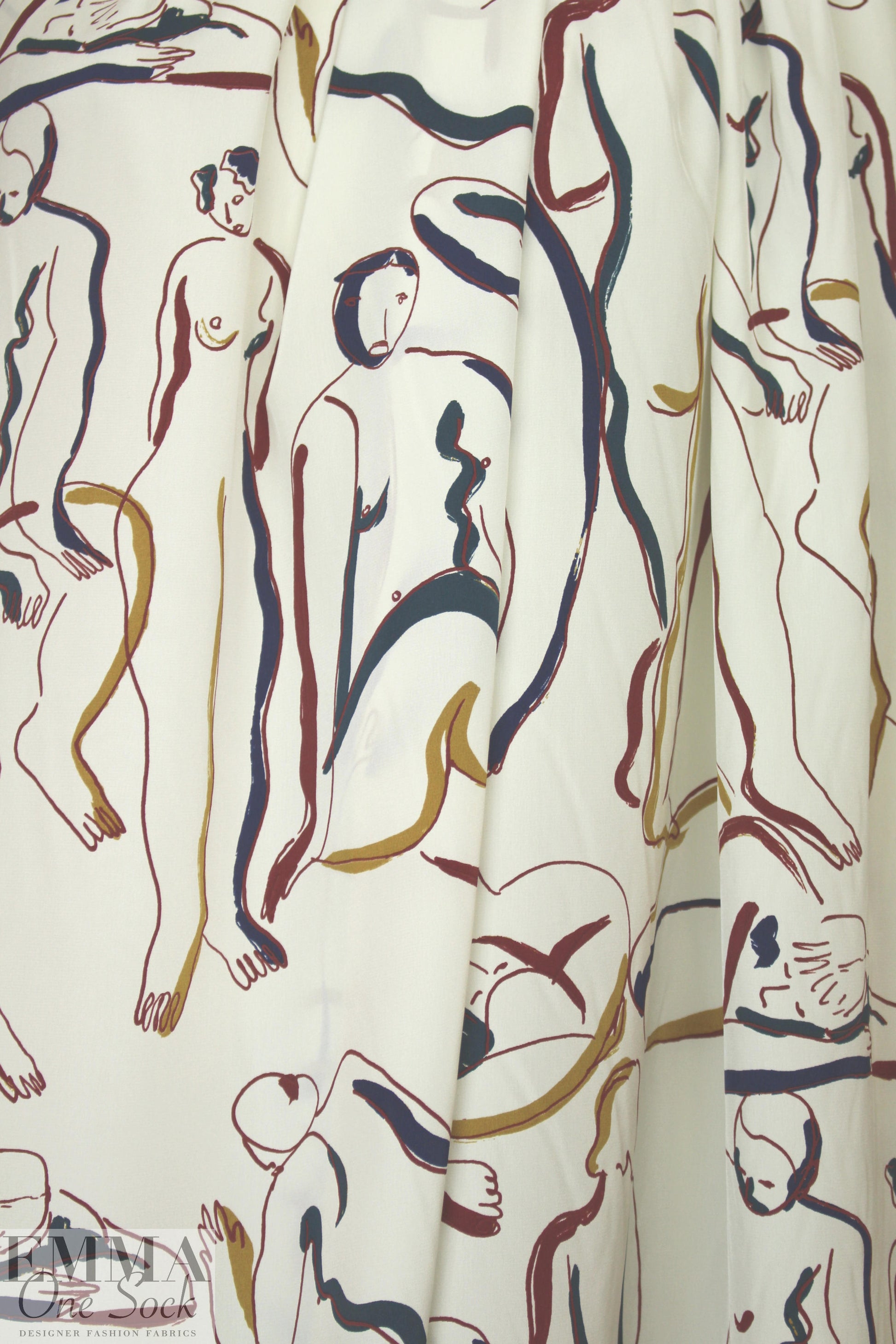 Whit silk crepe de chine - 'nudes in repose'