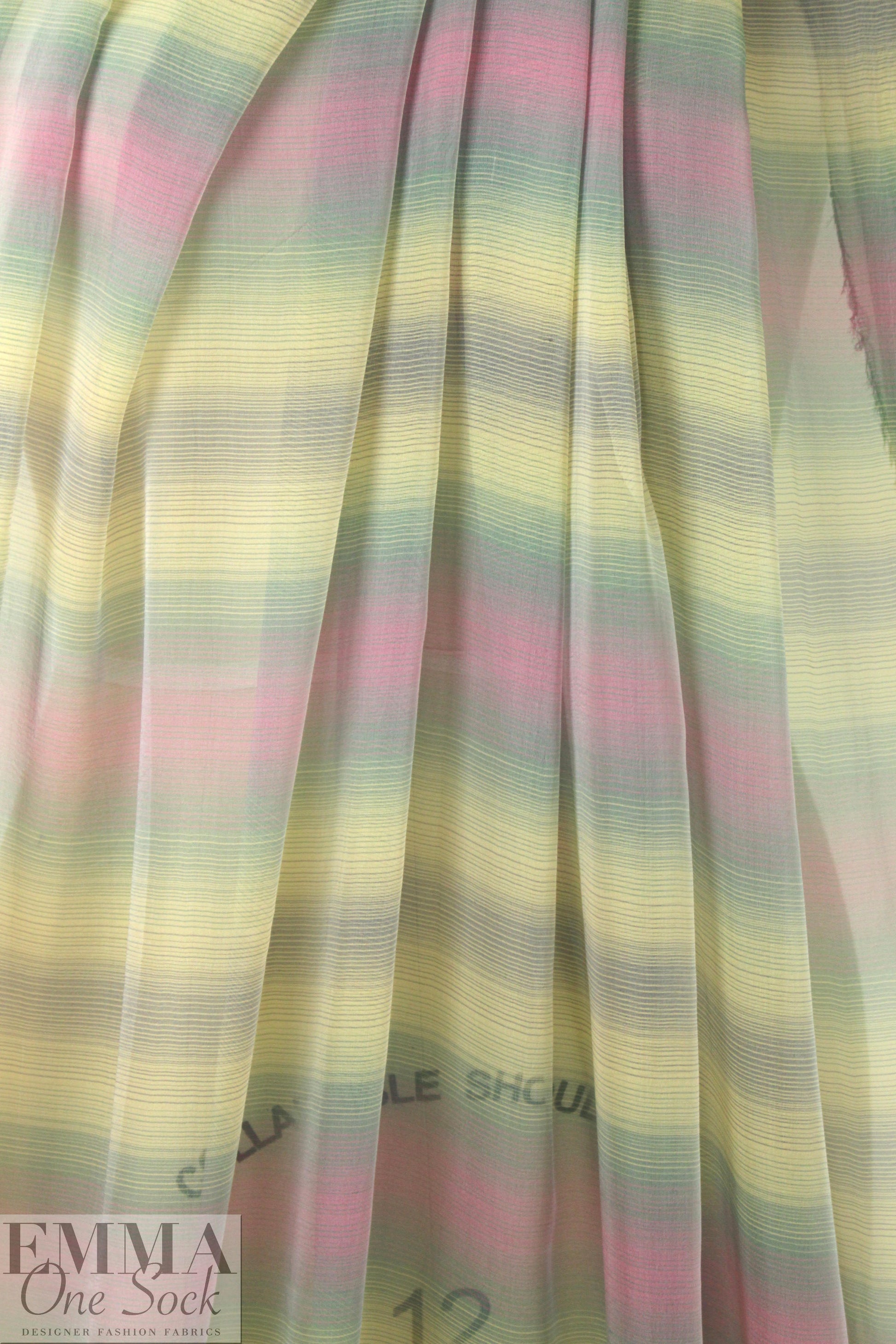 famous designer silk chiffon, stripey ombre' 1.875 yd