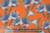 NY designer 'tangerine flora' silk georgette 1.375 yd