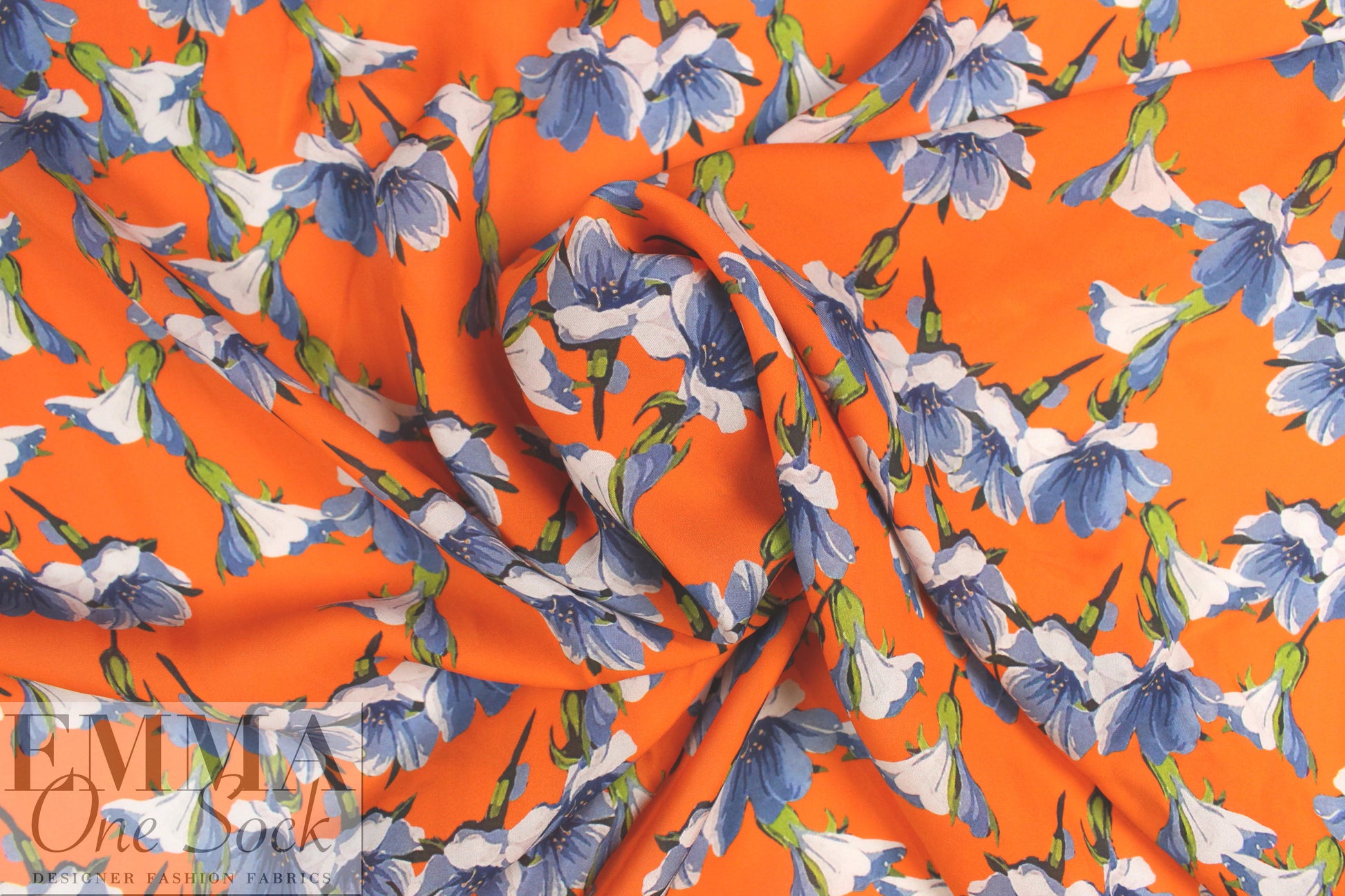 NY designer 'tangerine flora' silk georgette 1.375 yd
