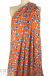 NY designer 'tangerine flora' silk georgette 1.375 yd