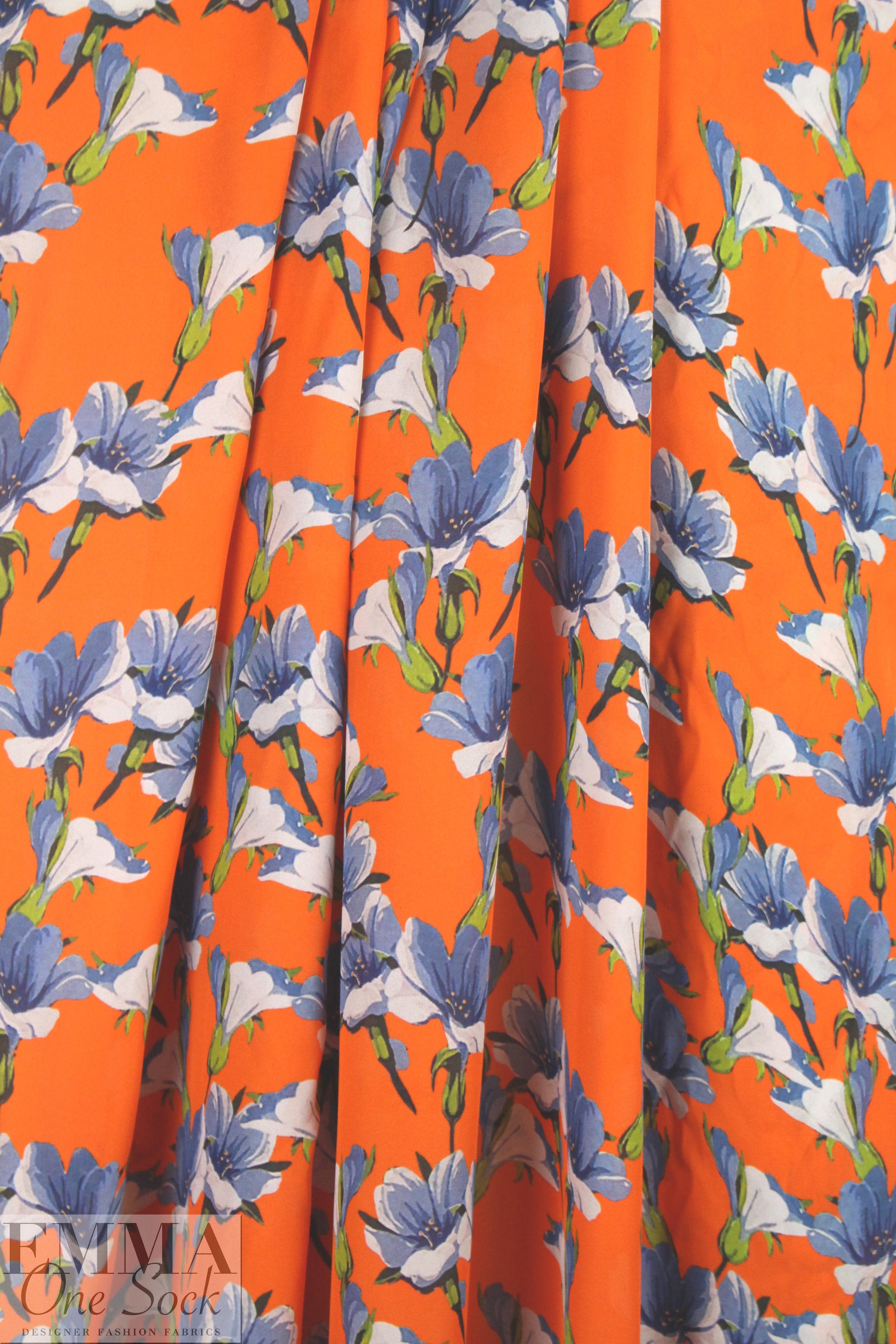 NY designer 'tangerine flora' silk georgette 1.5 yd
