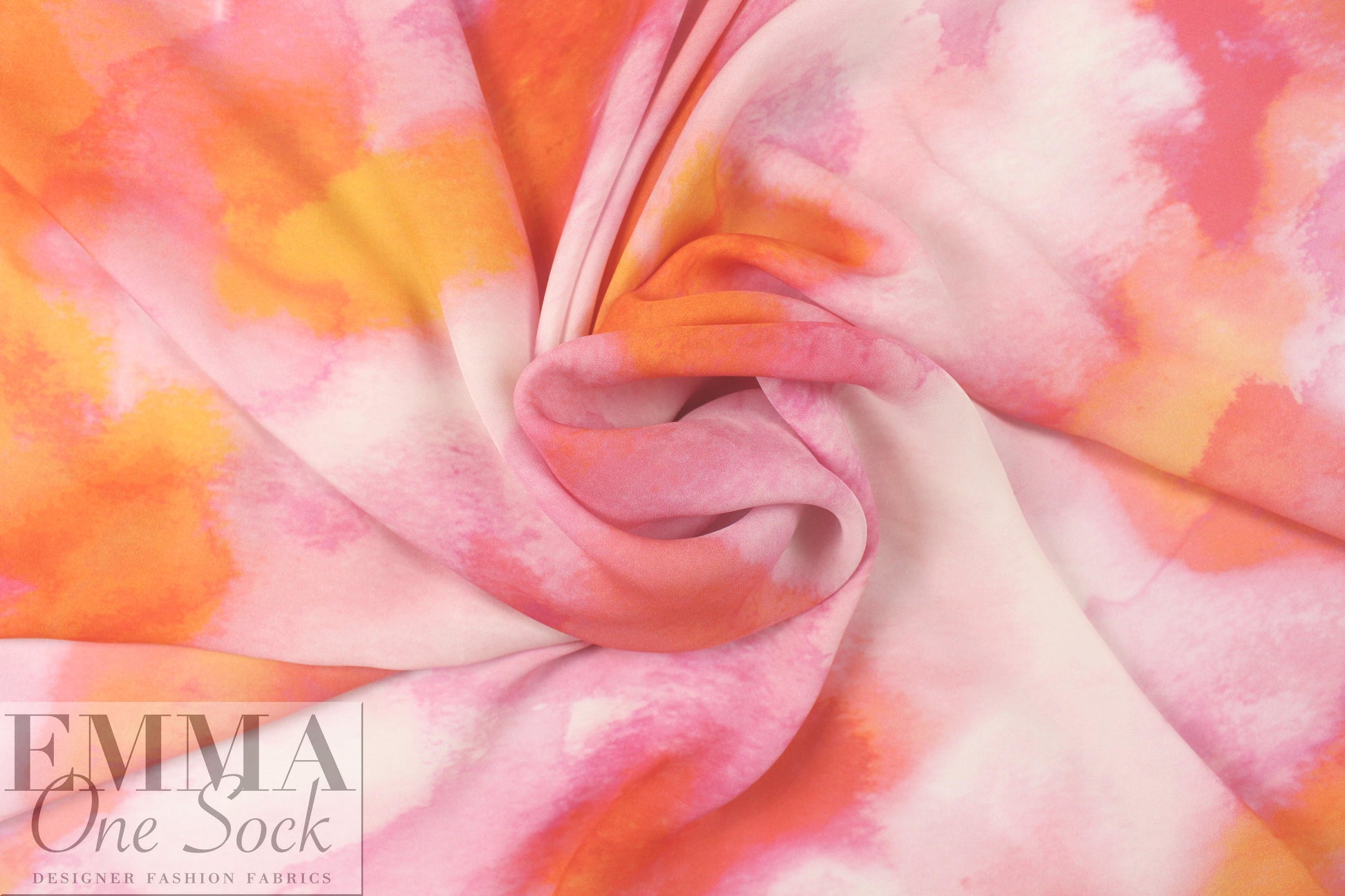 NY designer sunrise abstract silk crepe de chine 1.25 yds