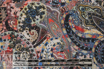 NY designer floral paisely silk crepe de chine .75 yds