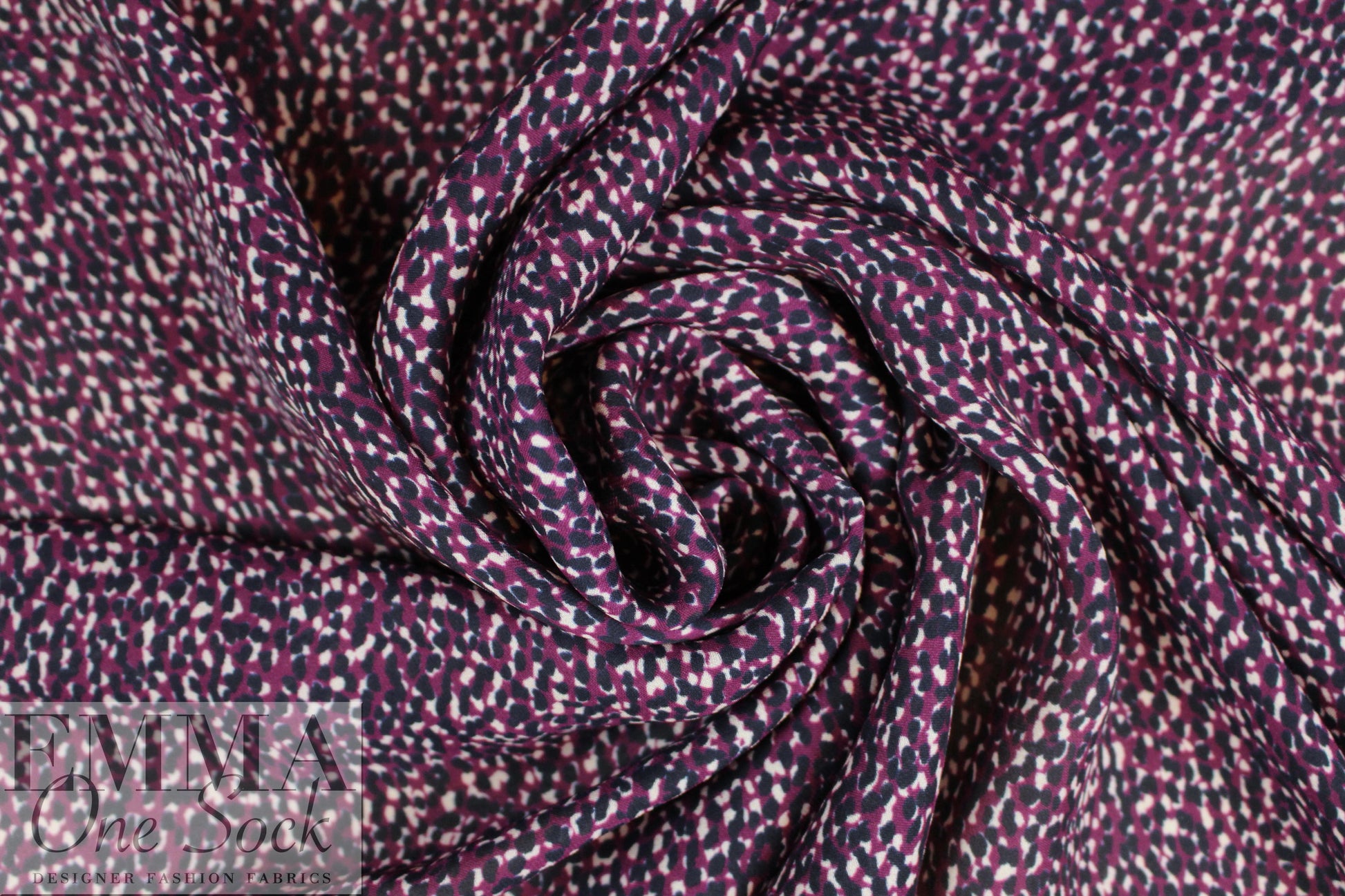 NY designer plum/midnight speckled silk georgette 2 yd