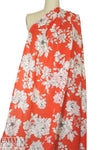 Mi11y persimmon background floral silk georgette