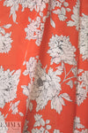 Mi11y persimmon background floral silk georgette