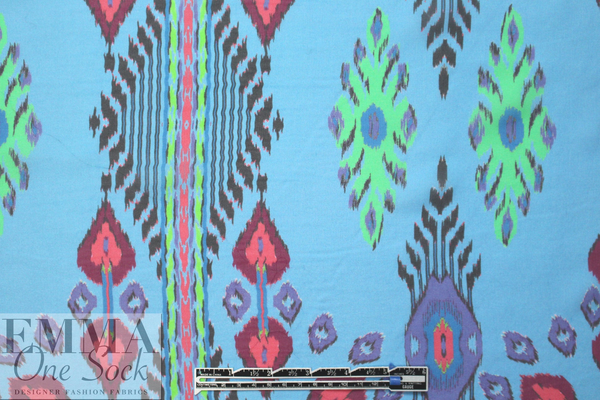 famous designer silk chiffon panel - sky southwest
