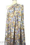 NY designer leafy abstract silk blouseweight