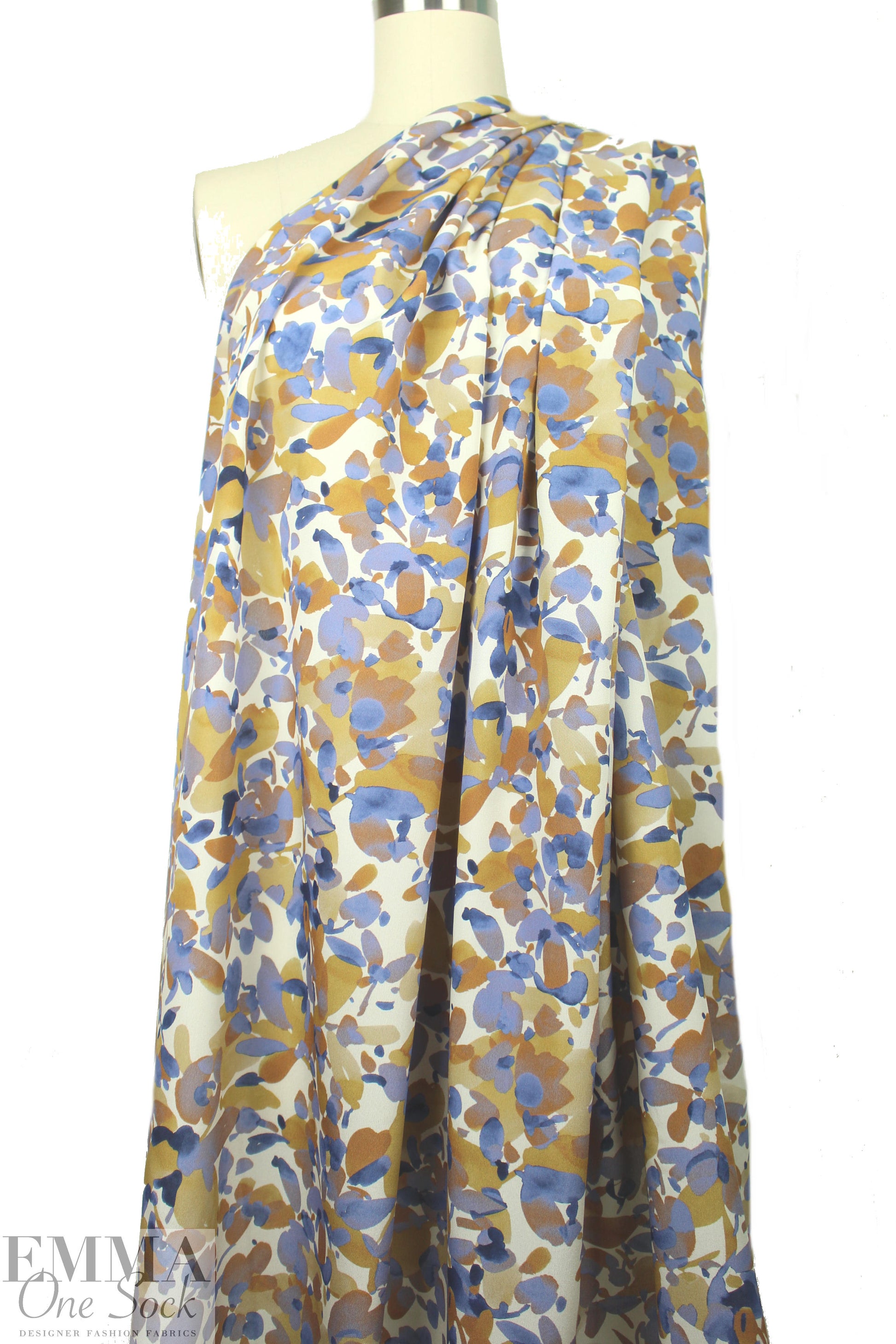 NY designer leafy abstract silk blouseweight