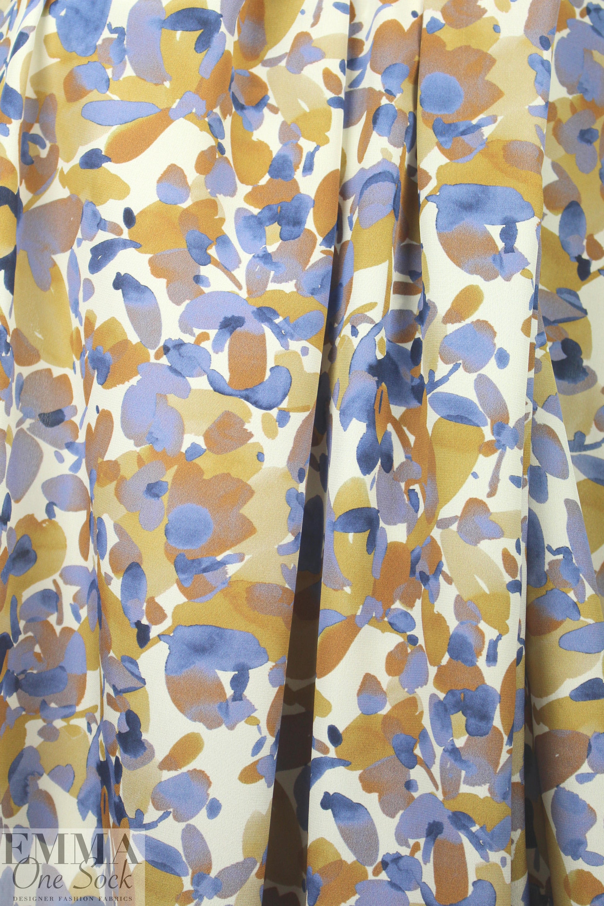 NY designer leafy abstract silk blouseweight