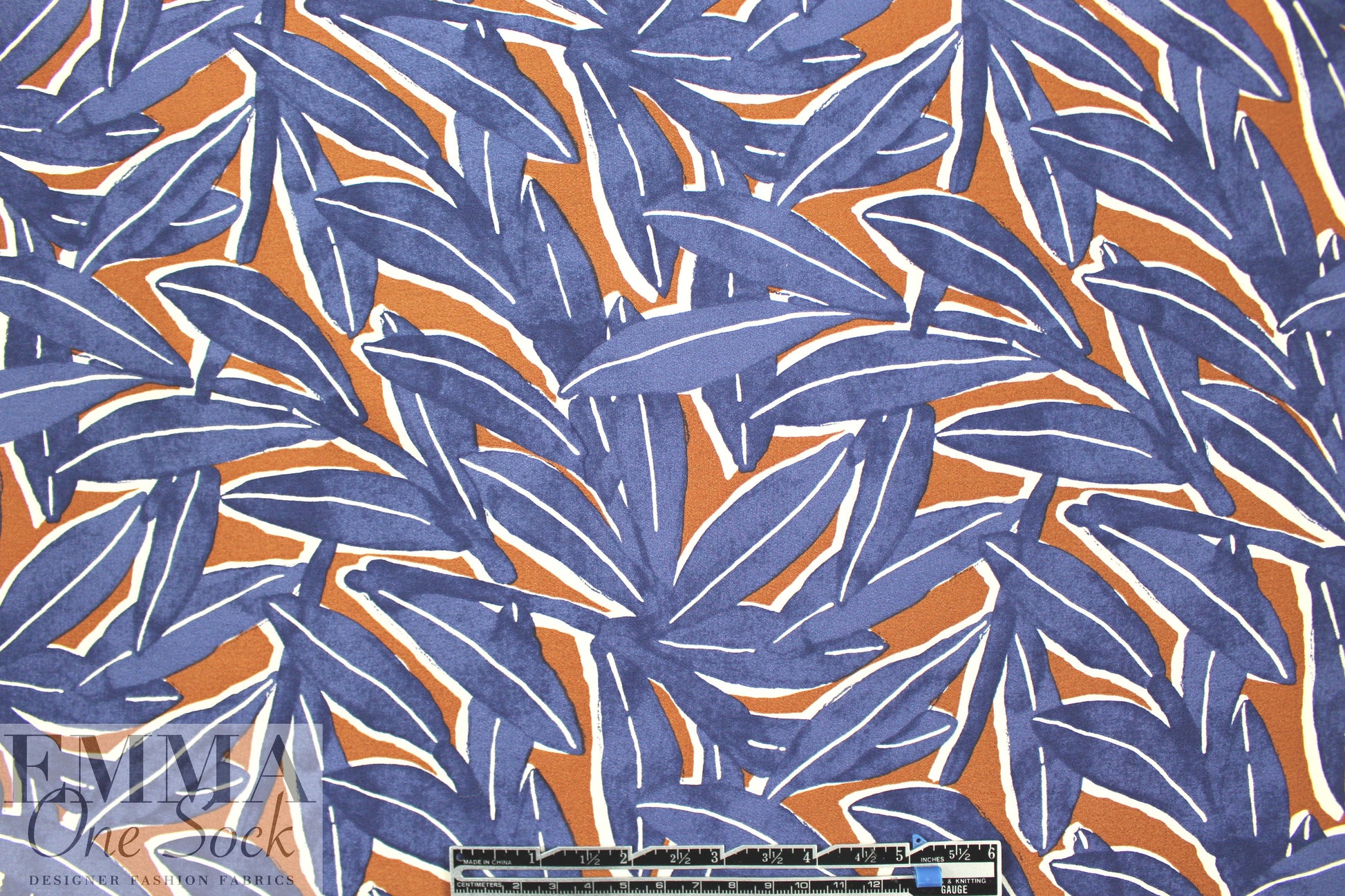 NY designer leafy graphic silk blouseweight