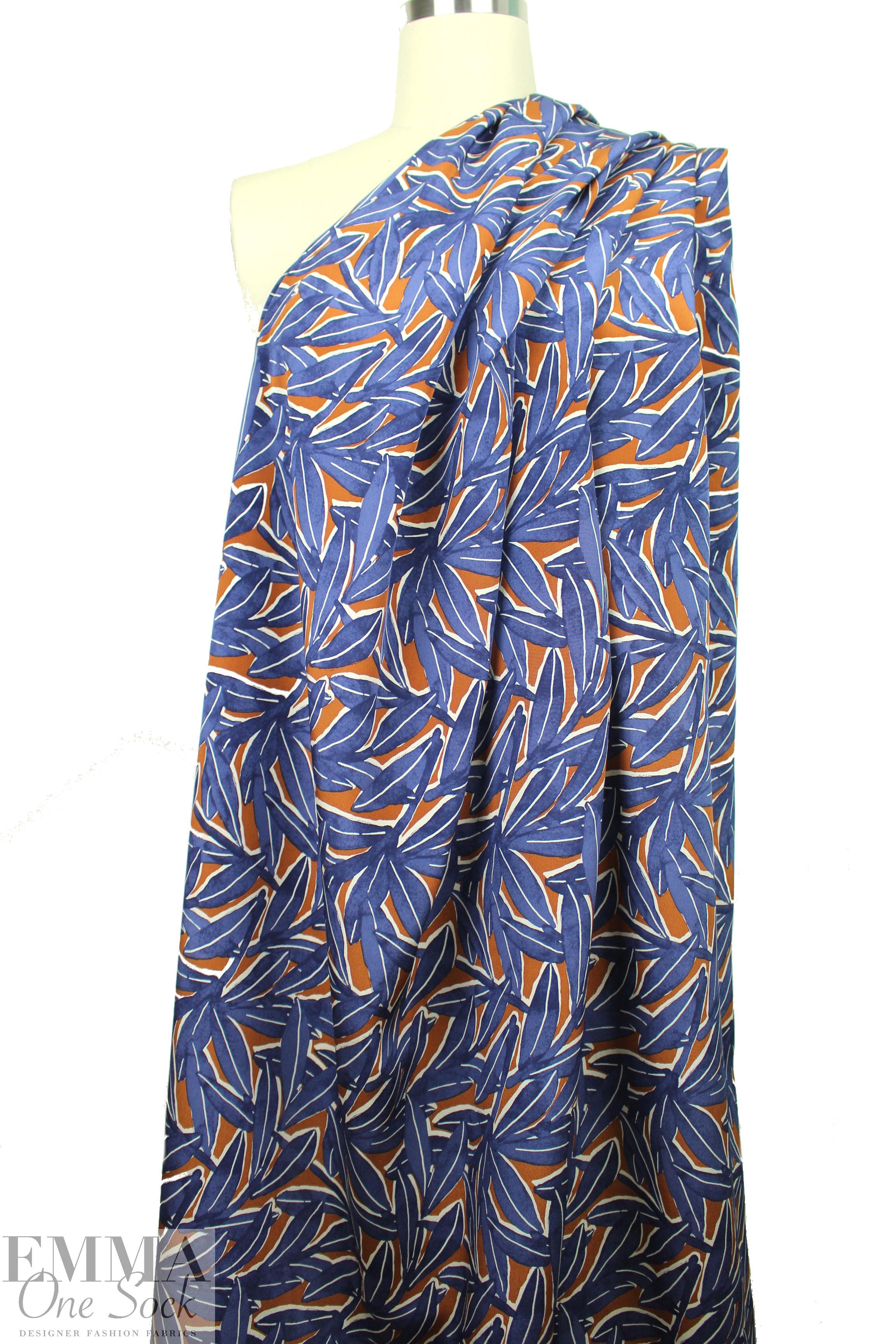 NY designer leafy graphic silk blouseweight