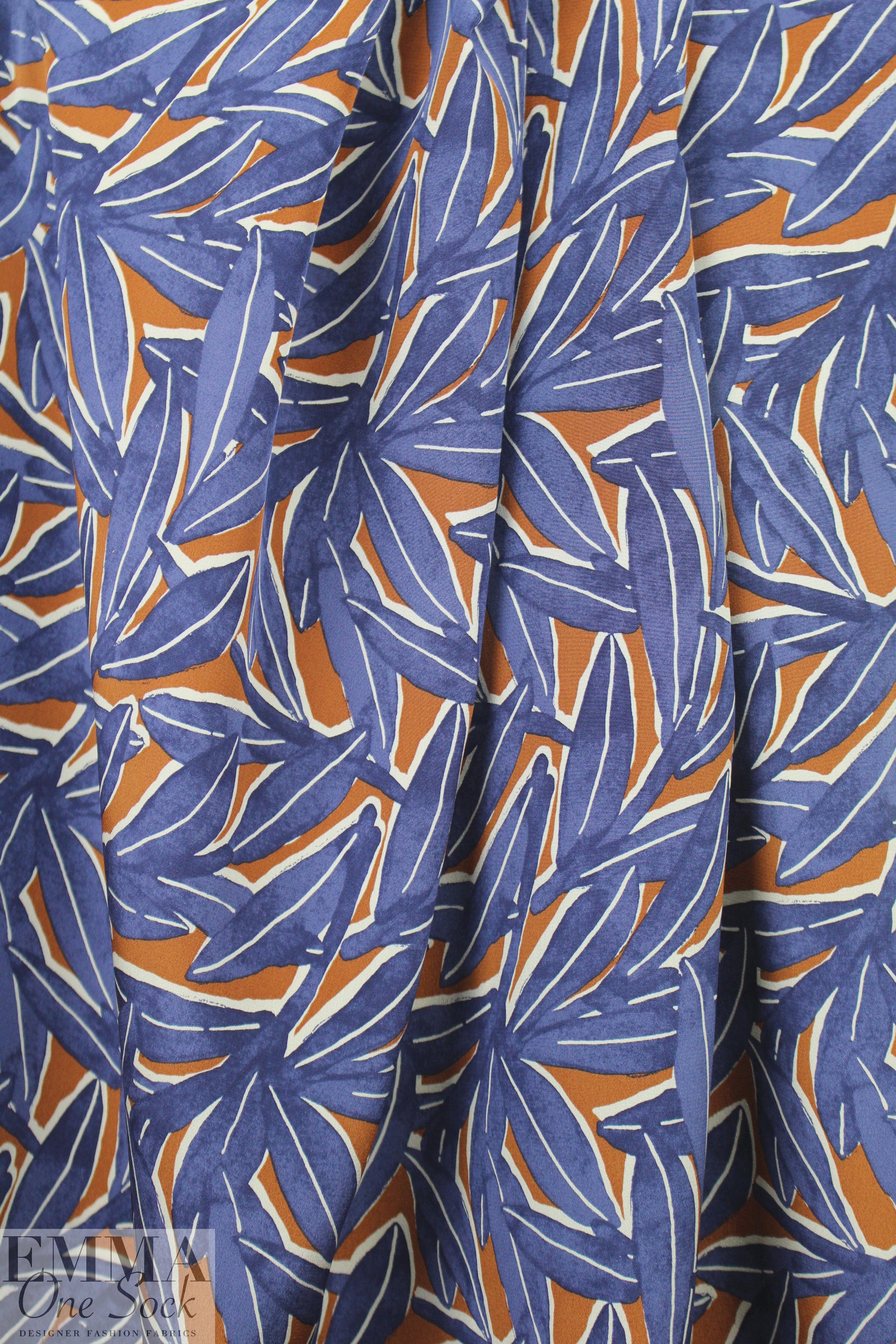 NY designer leafy graphic silk blouseweight