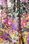 NY designer animal print abstract silk blouseweight