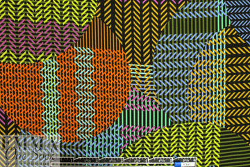 NY designer chevron graphic silk blouseweight