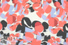 NY designer coral/wisteria shapes silk blouseweight 1.5 yd