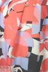 NY designer coral/wisteria shapes silk blouseweight