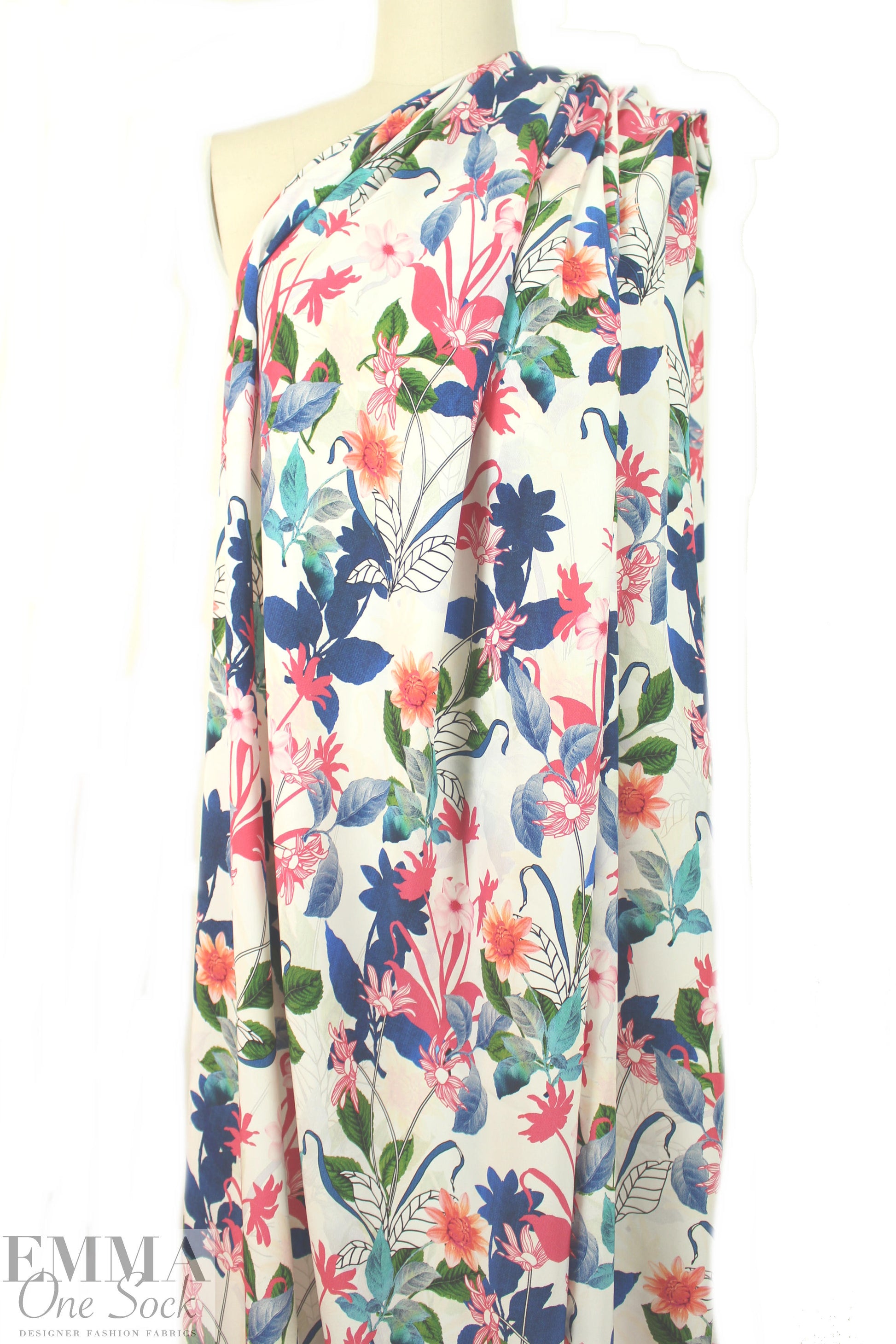 NY designer garden display silk charmeuse