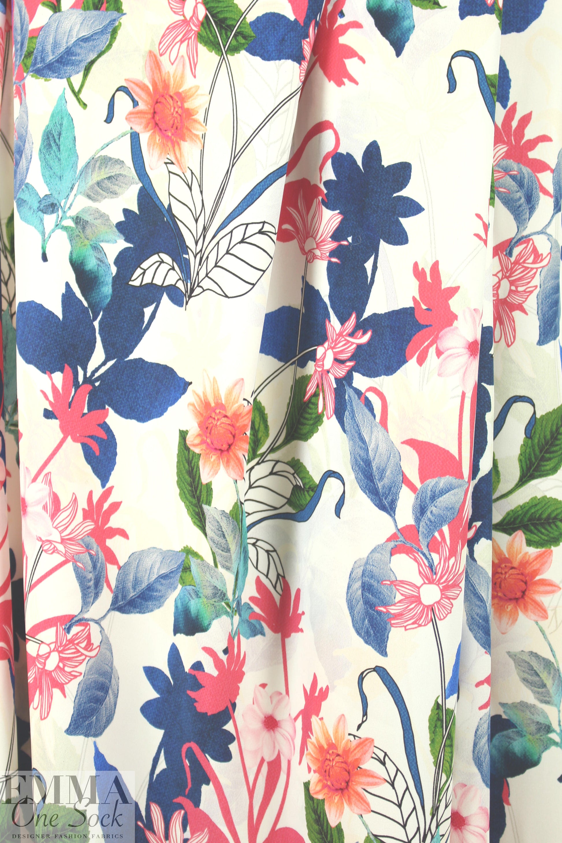 NY designer garden display silk charmeuse .875 yds