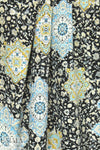 NY designer decorative medallion silk blouseweight
