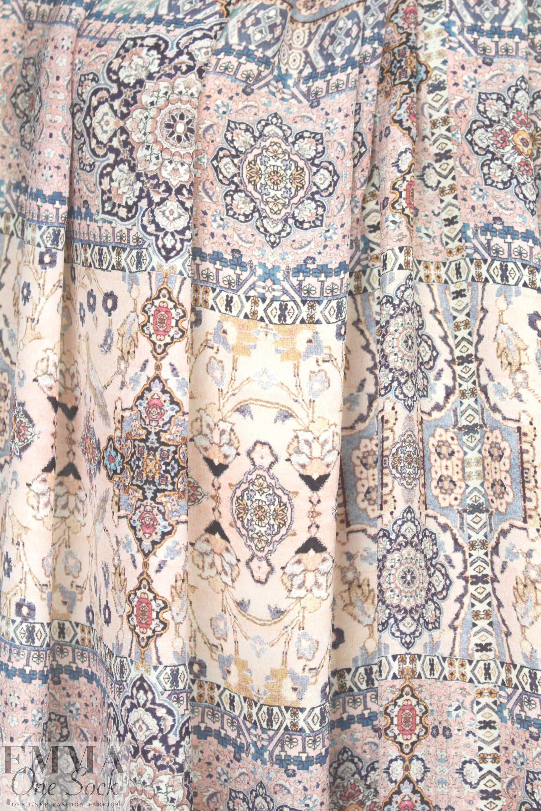 NY designer Moroccan tile montage silk CDC