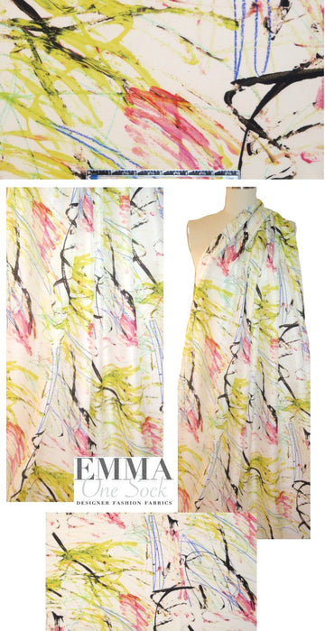 Mi11y scribble abstract silk blouseweight