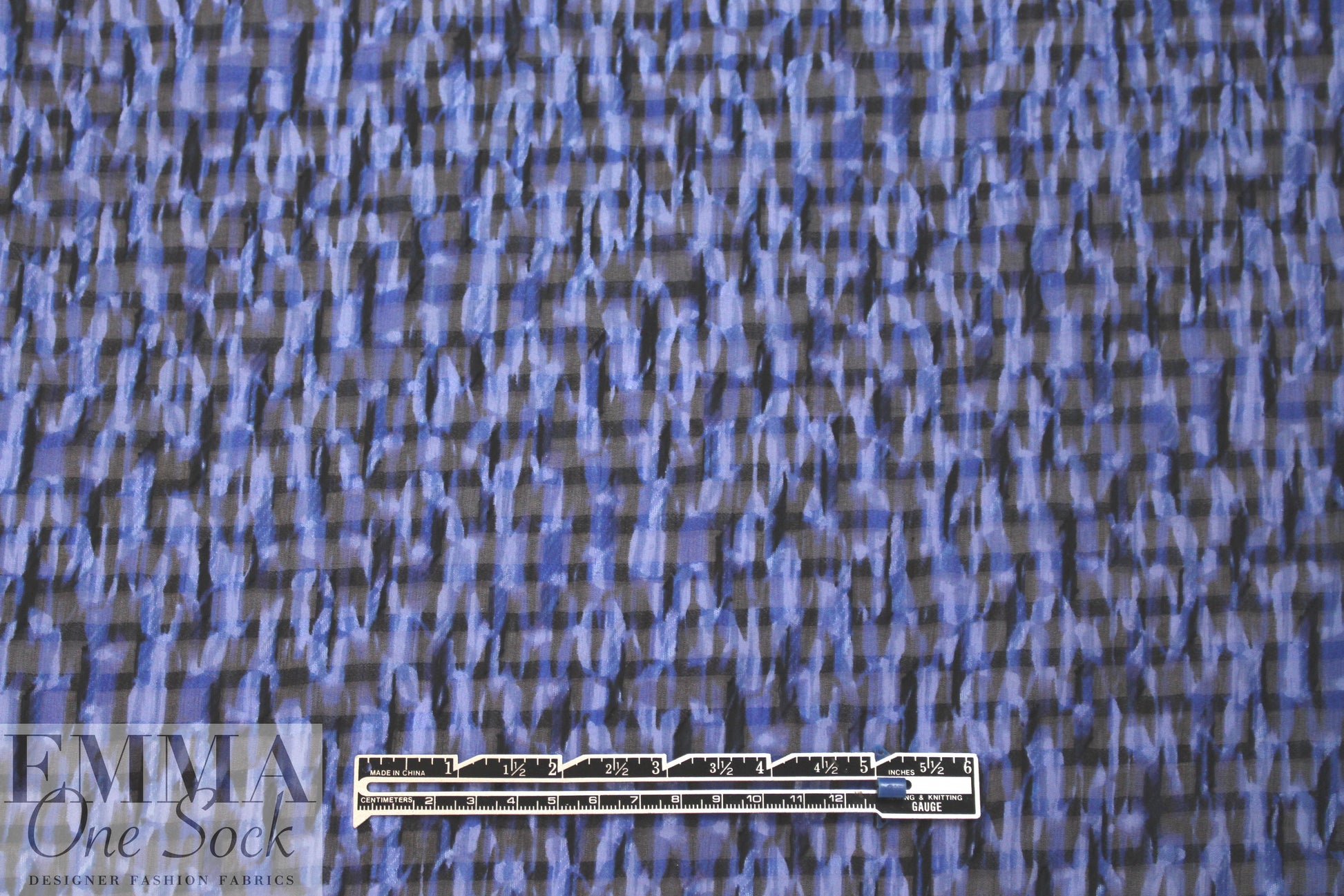 Mi11y textured blues sheer silk jacquard