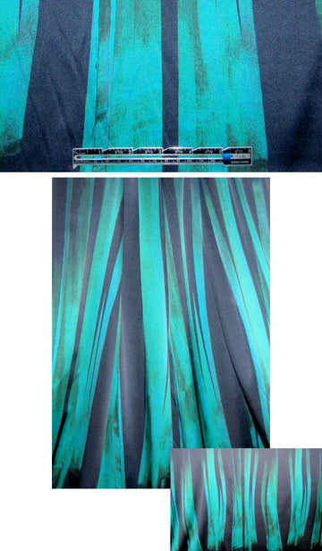 Mi11y stretch silk charmeuse panel - teal brushstroke