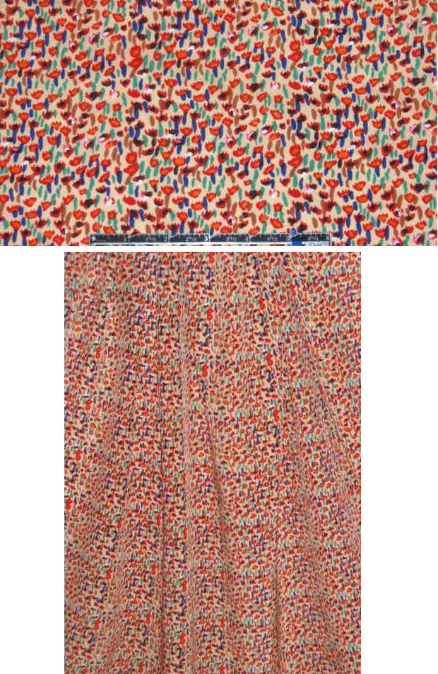 NY designer teeny flowers silk crepe de chine