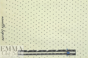 famous designer silk crepe de chine - teeny dot on ivory