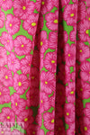 famous designer silk crepe de chine - pink/lime flowers 1.375 yds