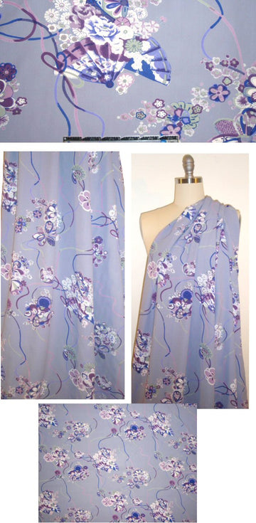CA designer wisteria floral silk blouseweight 1 yard