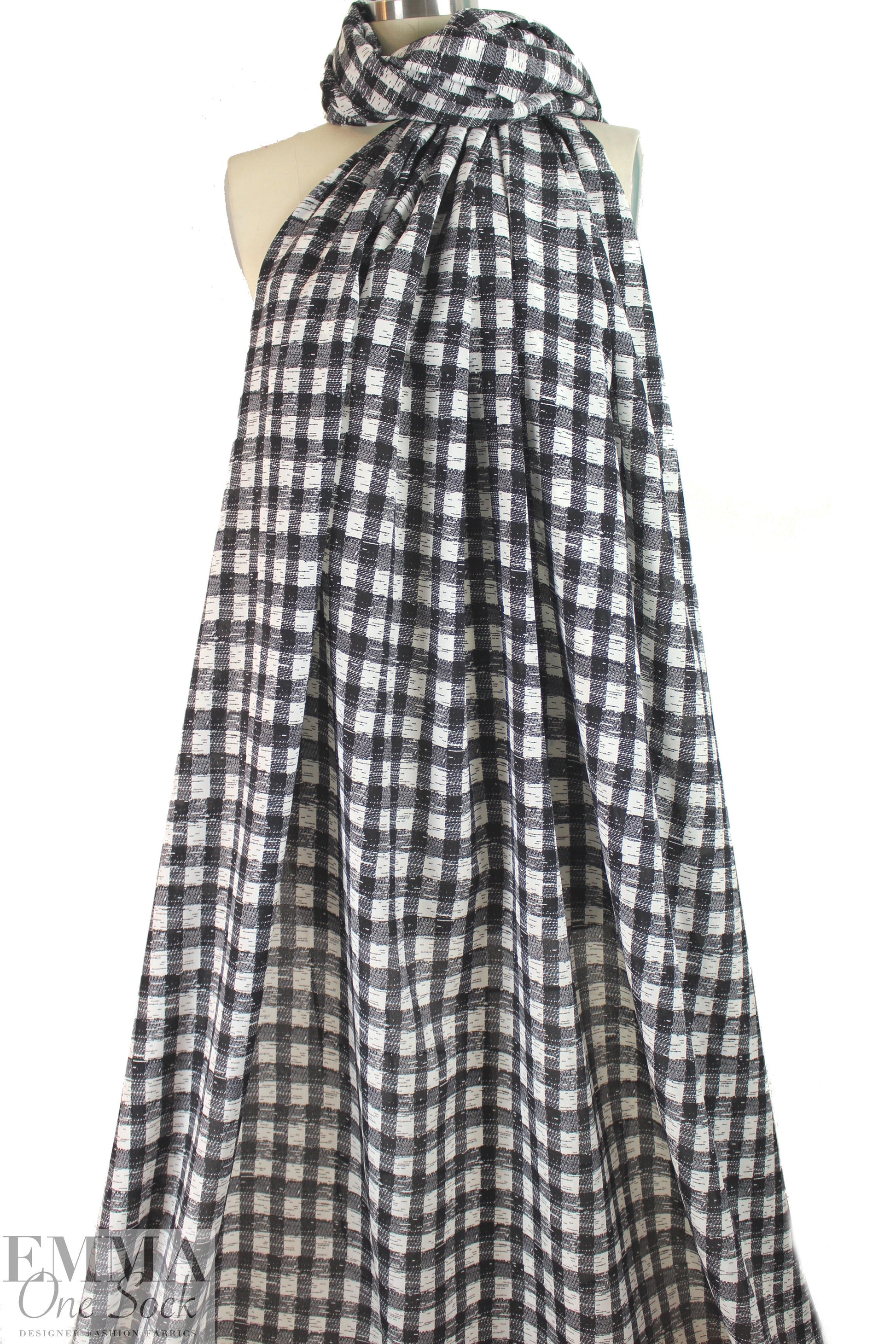 3.1 Phi11ip Lim silk blouseweight - black/white check