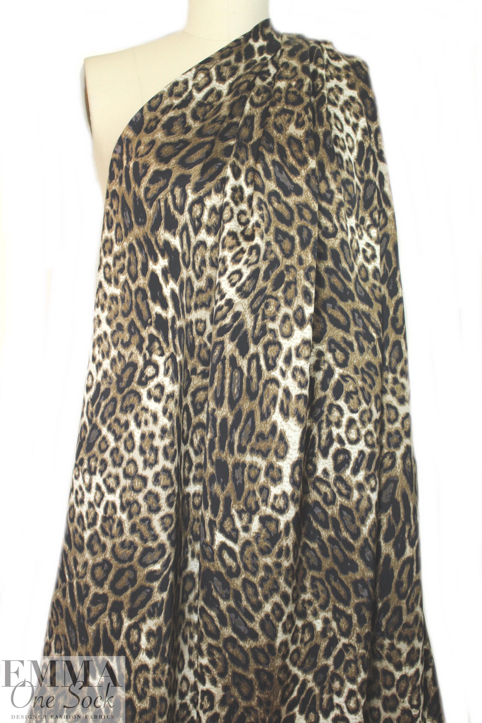 NY designer leopard print silk charmeuse