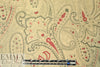 Italian beige/red/olive paisley silk chiffon 1.33 yd