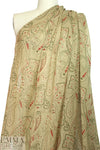 Italian beige/red/olive paisley silk chiffon 1.33 yd
