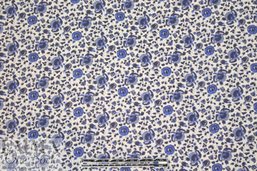 NY designer little blue floral stretch silk georgette