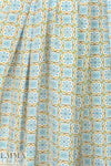 NY designer blue/nectarine medallion silk blouseweight 1.5 yd