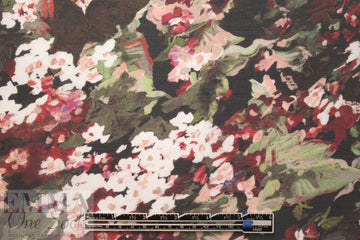 famous designer watercolor floral border satin organza