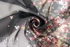 famous designer watercolor floral border satin organza