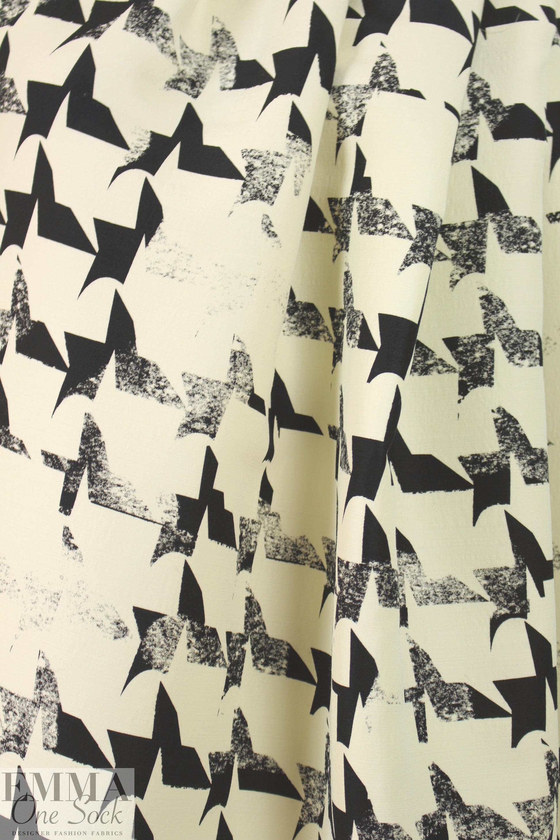 NY designer stencil graphic textured silk woven