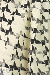 NY designer stencil graphic textured silk woven 1.66 yd