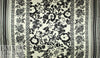 Italian double border silk charmeuse - black/ivory 2 yd
