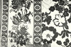 Italian double border silk charmeuse - black/ivory 2 yd