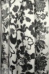 Italian double border silk charmeuse - black/ivory 2 yd