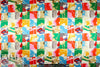NY designer silk charmeuse - flowery squares
