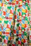 NY designer silk charmeuse - flowery squares