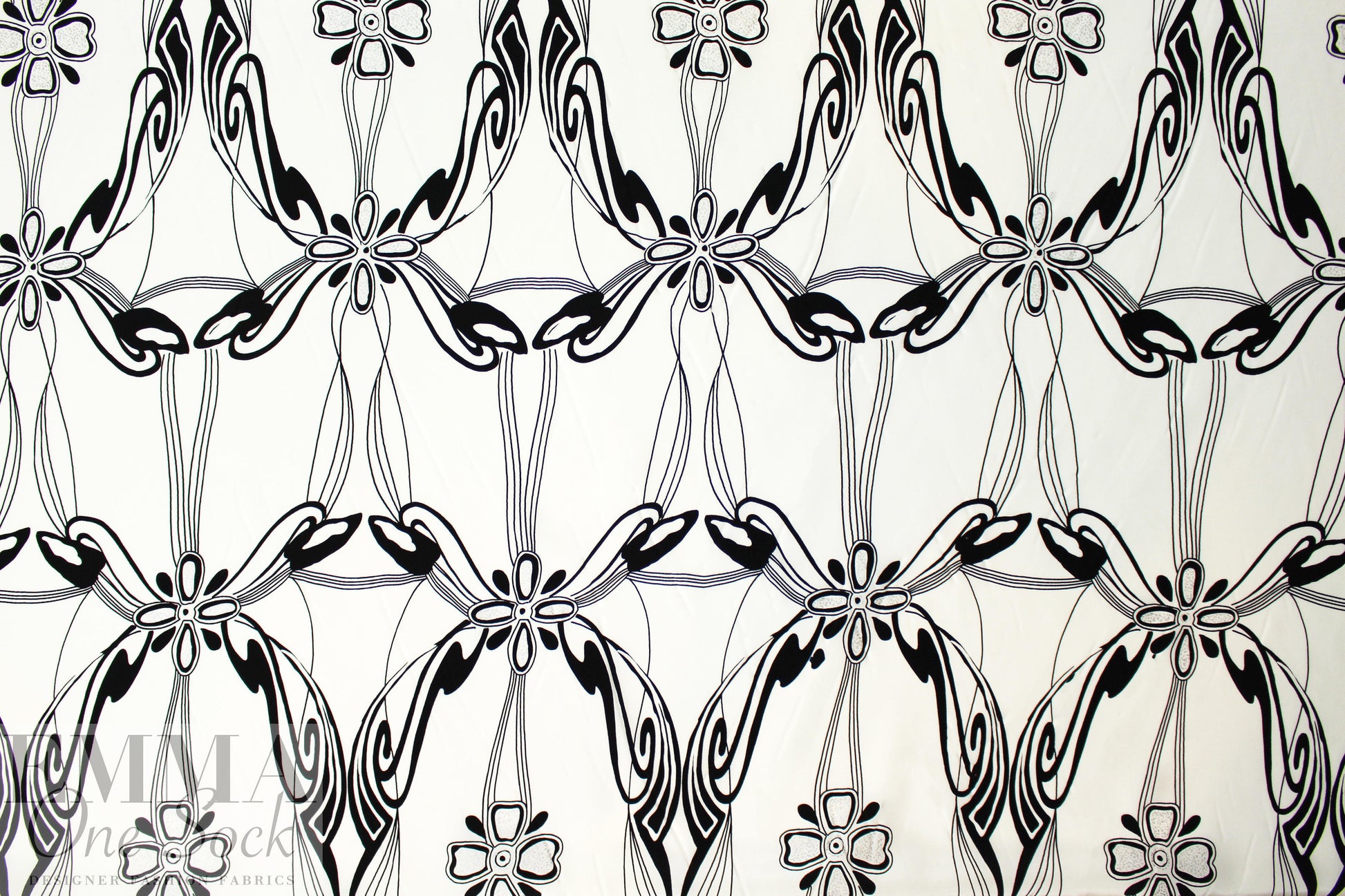 NY designer silk crepe de chine - art deco 2 yd