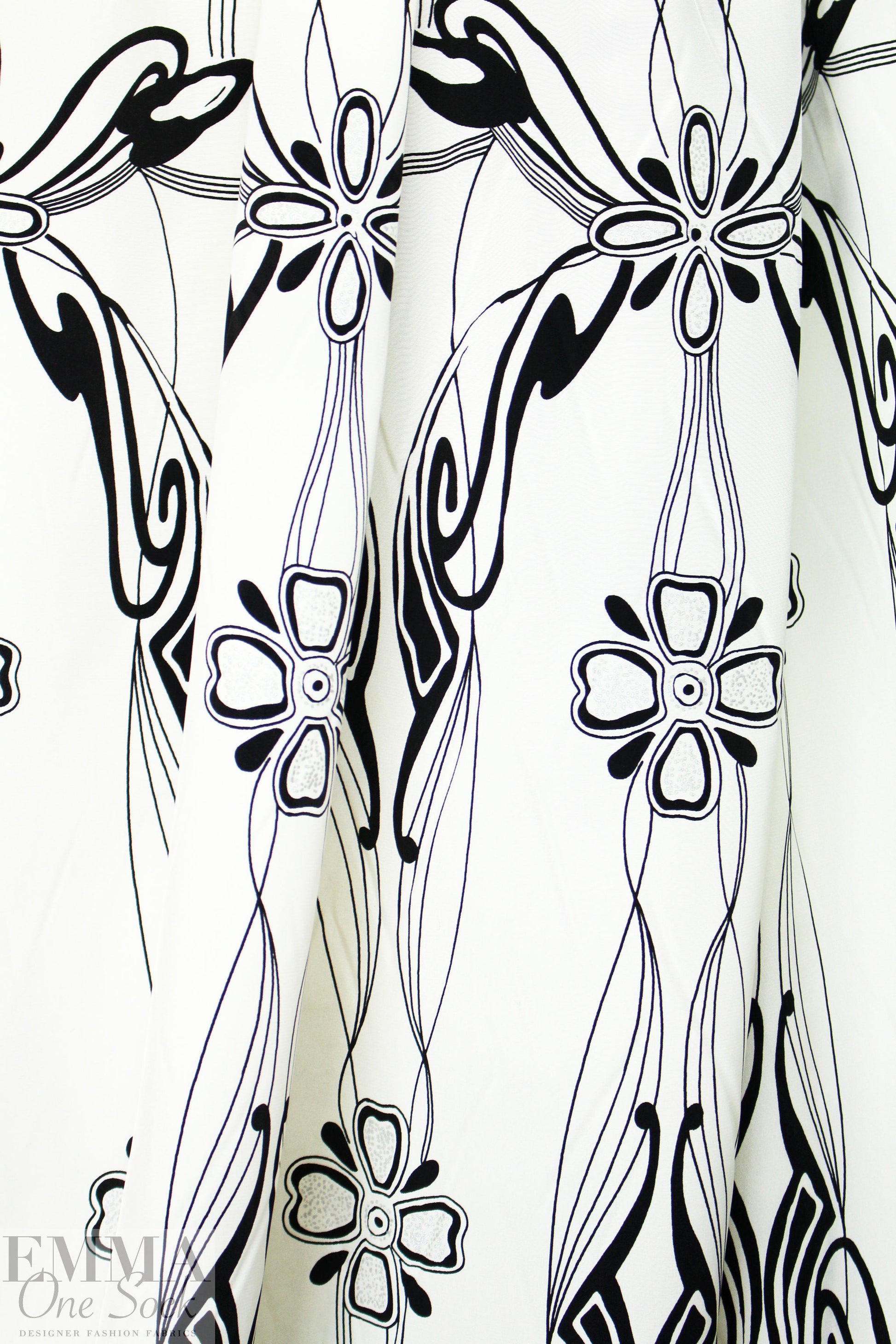 NY designer silk crepe de chine - art deco 2 yd